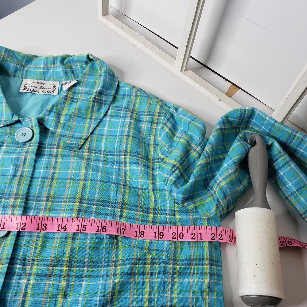 Vintage Bright Pastel Plaid Schacet Lightweight Spring Madras Vacay Harajuku Ctn - Picture 8 of 11